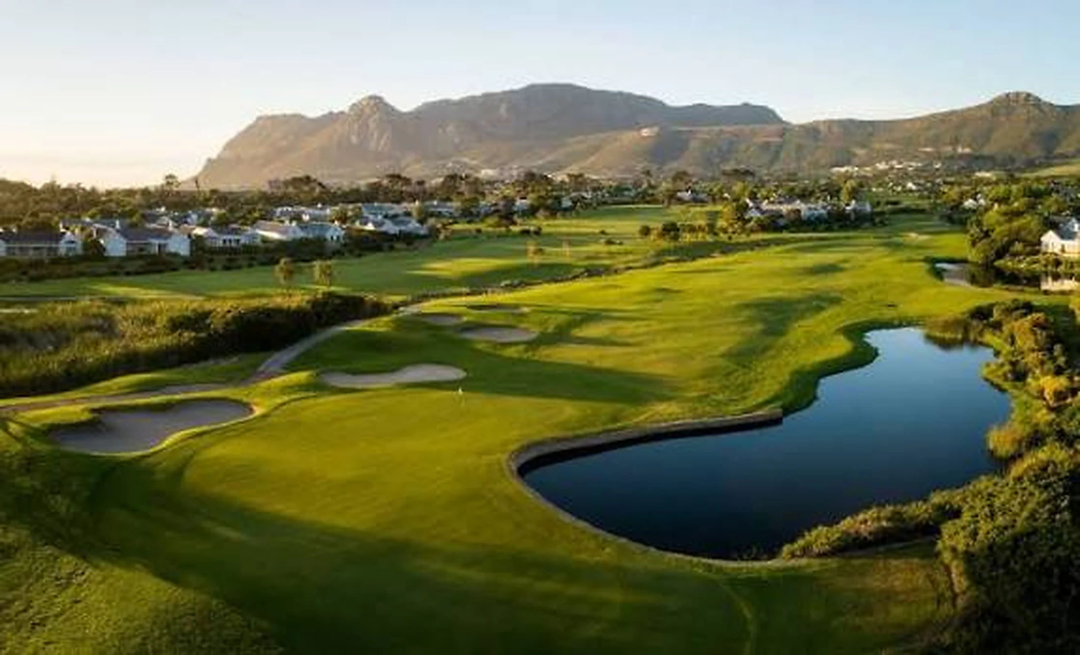Golf course with water features