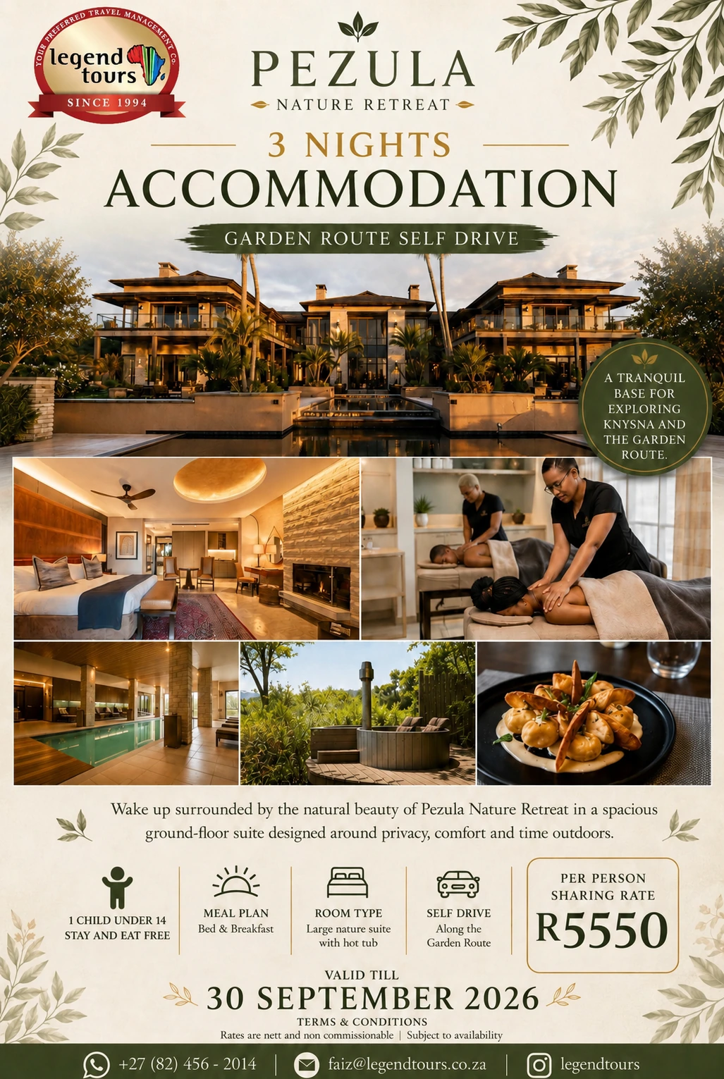 Pezula Nature Retreat — Garden Route full flyer